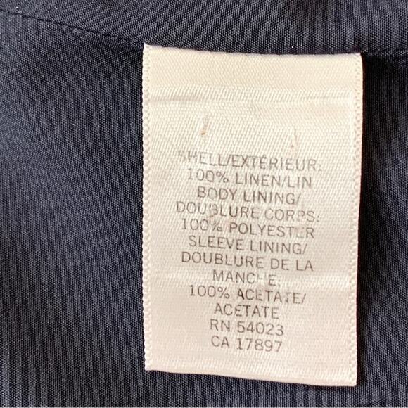 Banana Republic Factory Blazer Jacket Navy Blue Linen Lightweight Career Size 10 - Picture 7 of 12